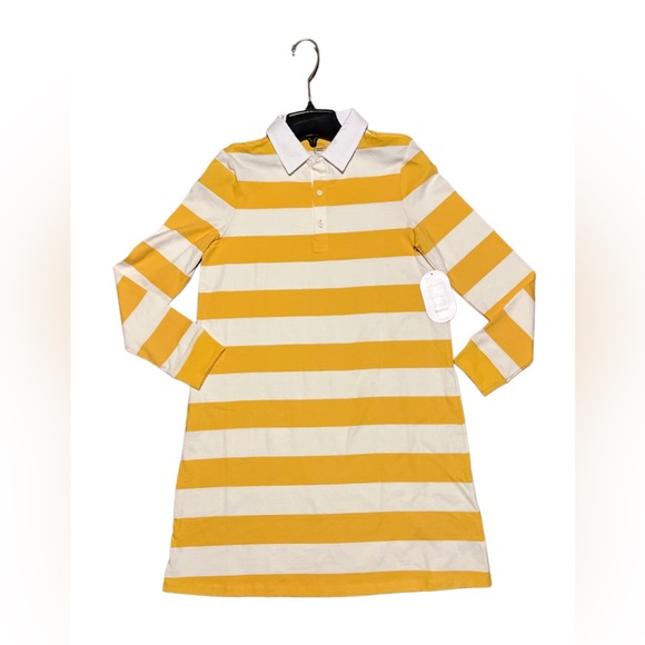 Wonder Nation Girls rugby dress yellow and white NWT - Picture 2 of 3